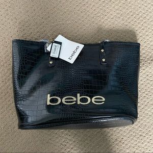 Bebe Fabiola Stamped Croco Tote
